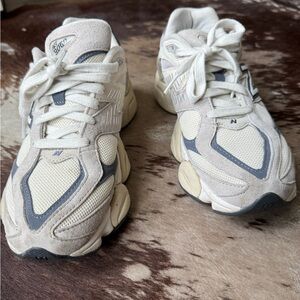 New Balance 9060 Off-White and Light Gray Sneakers